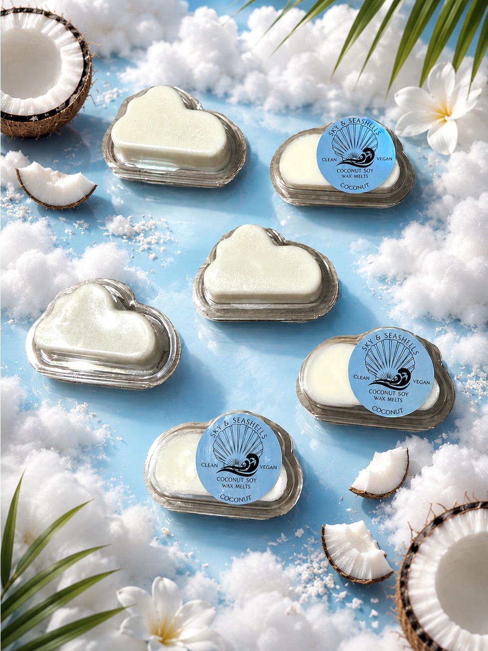 NEW Hand Crafted “Coconut Cloud” Scented Wax Melts - Made With Coconut Soy Wax